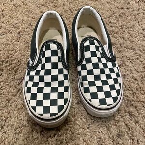 Vans slip on checkerboard classic green and white